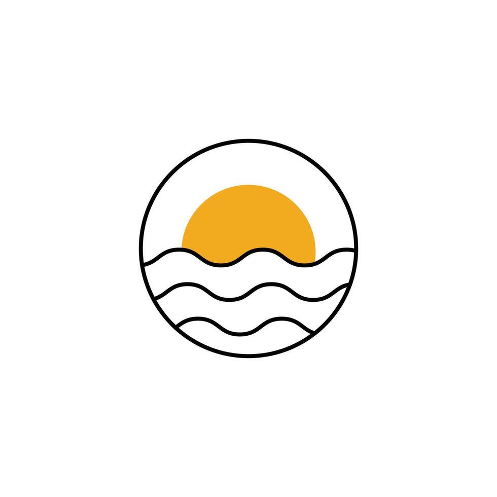 Flat ocean design vector
