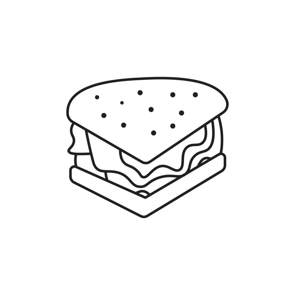 Grilled Sandwich with Lettuce and Cheese vector