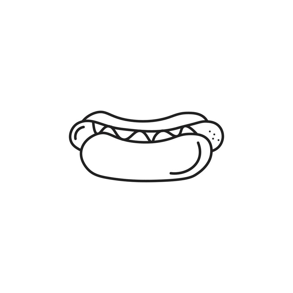 Hot Dog with Mustard Topping vector