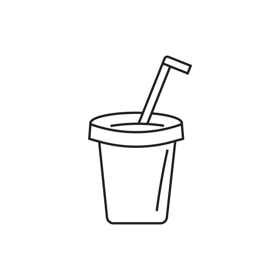 Cold Soft Drink with Straw Cup vector