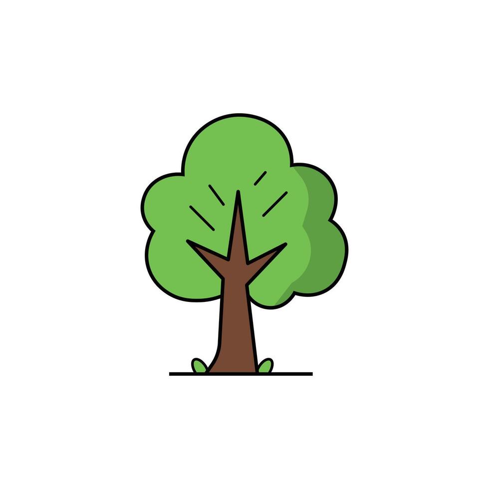 Single tree symbolizing reforestation effort vector