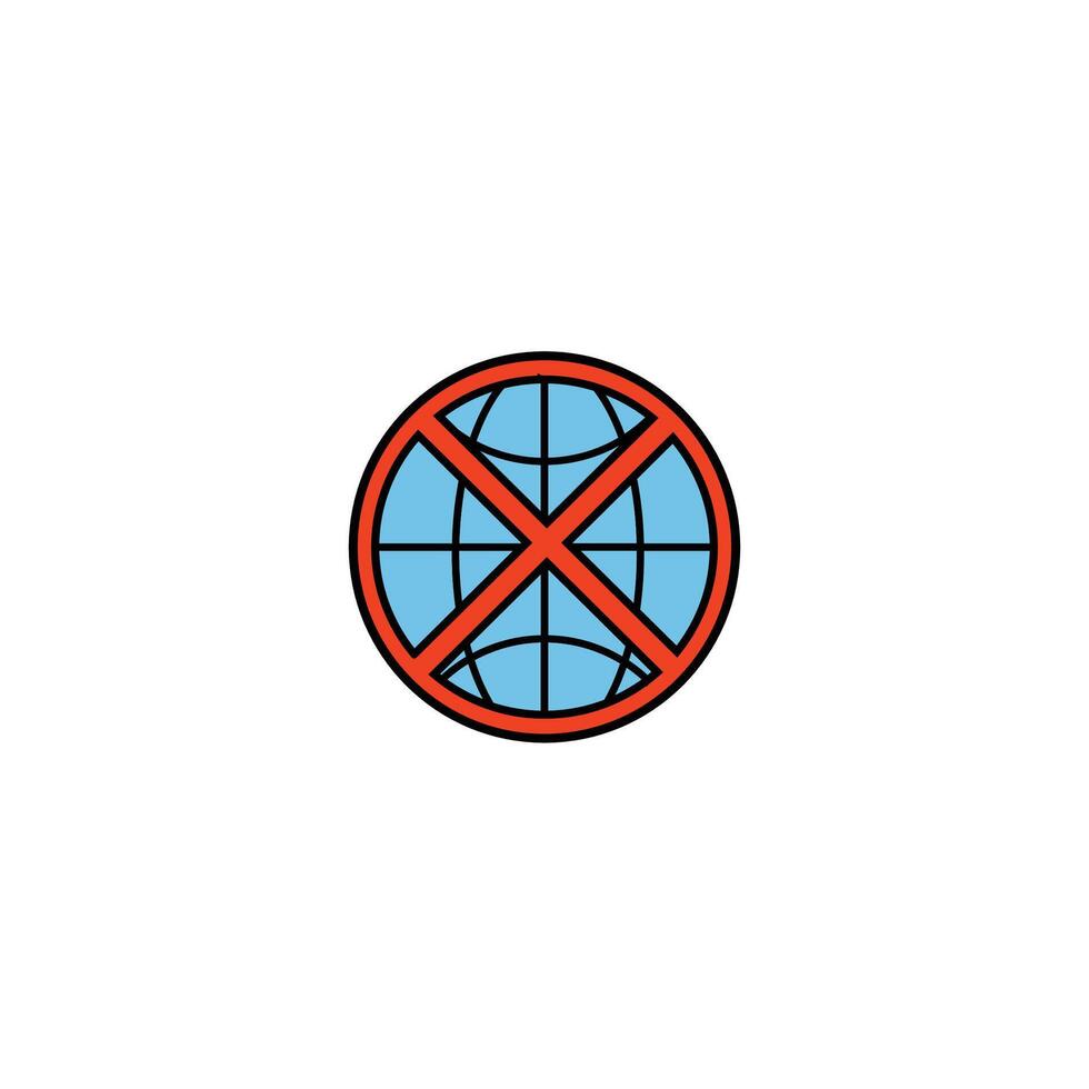 Prohibited plastic sign with red slash vector