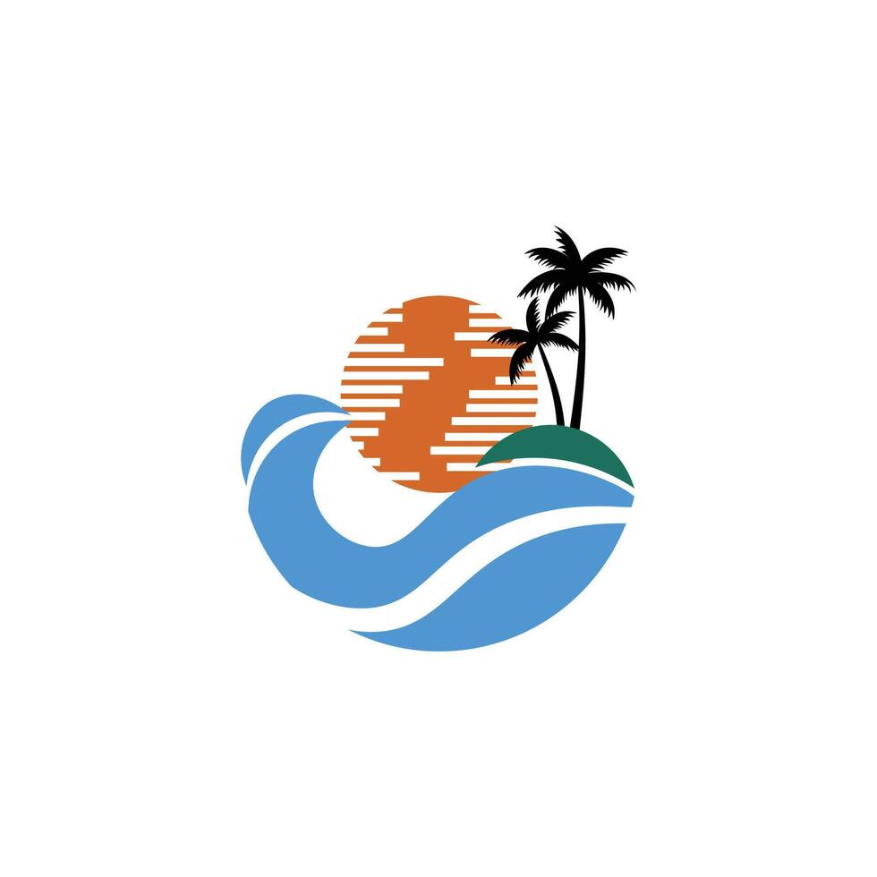Vintage beach badge vector