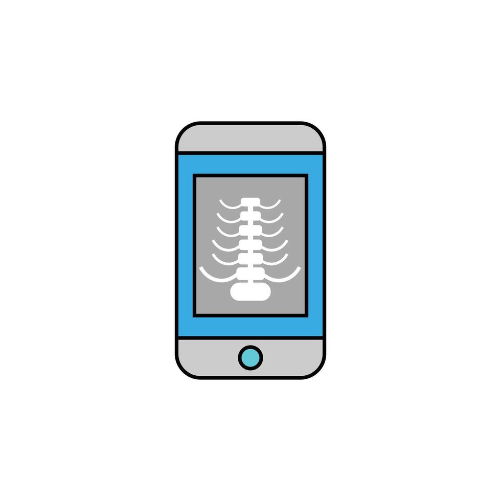 X-ray image shown on tablet screen vector