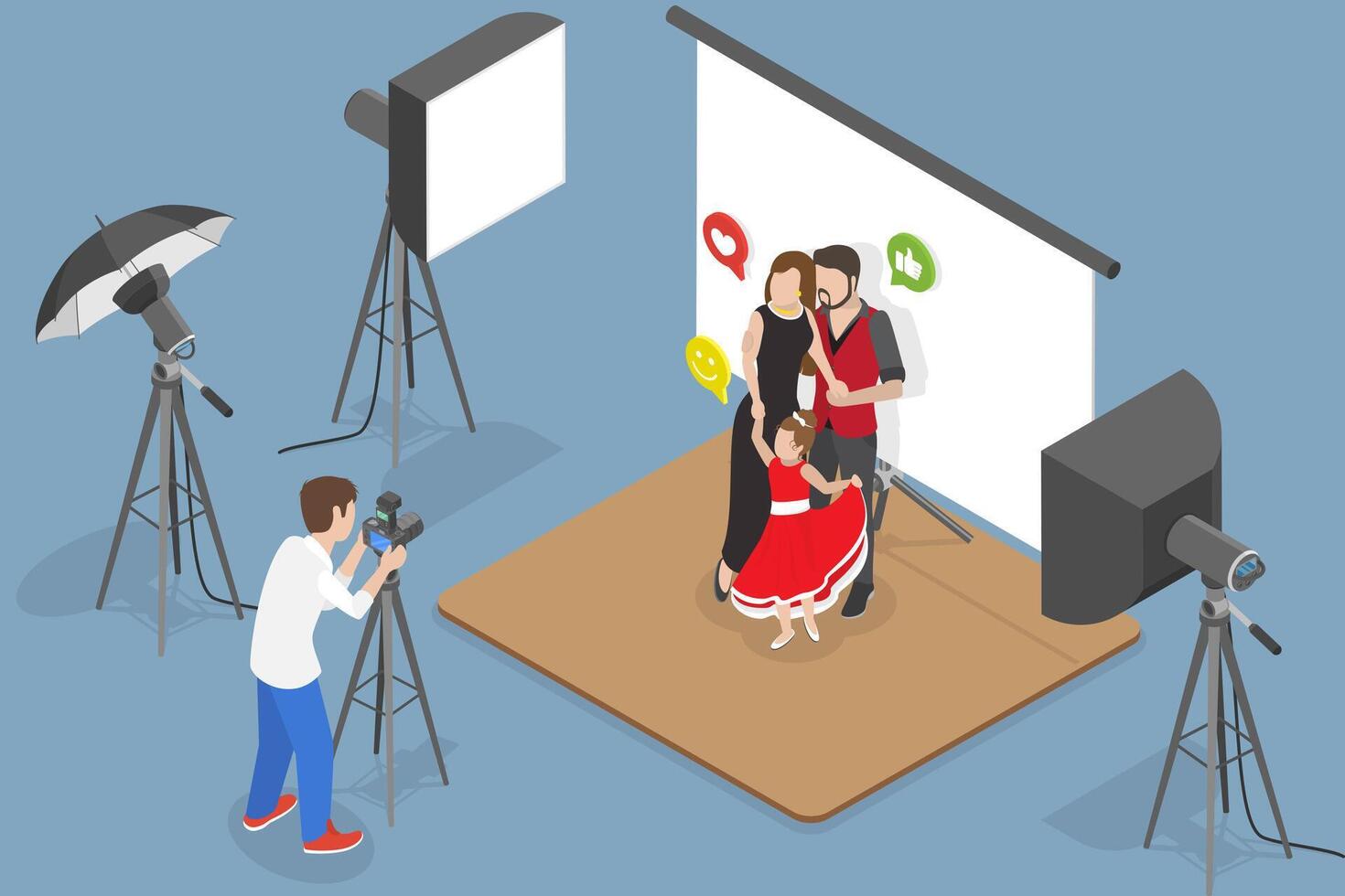 3D Isometric Flat Conceptual Illustration of Professional Photographer, Artistic Hobby vector