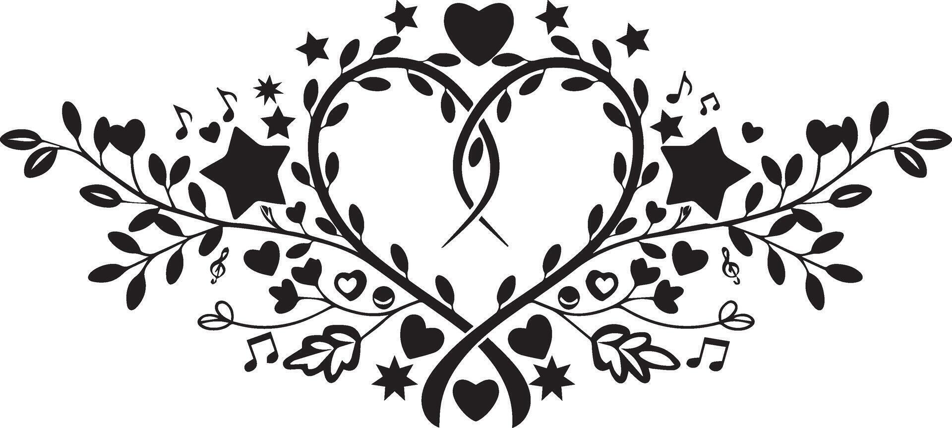 Friendship Heart Flourish vector