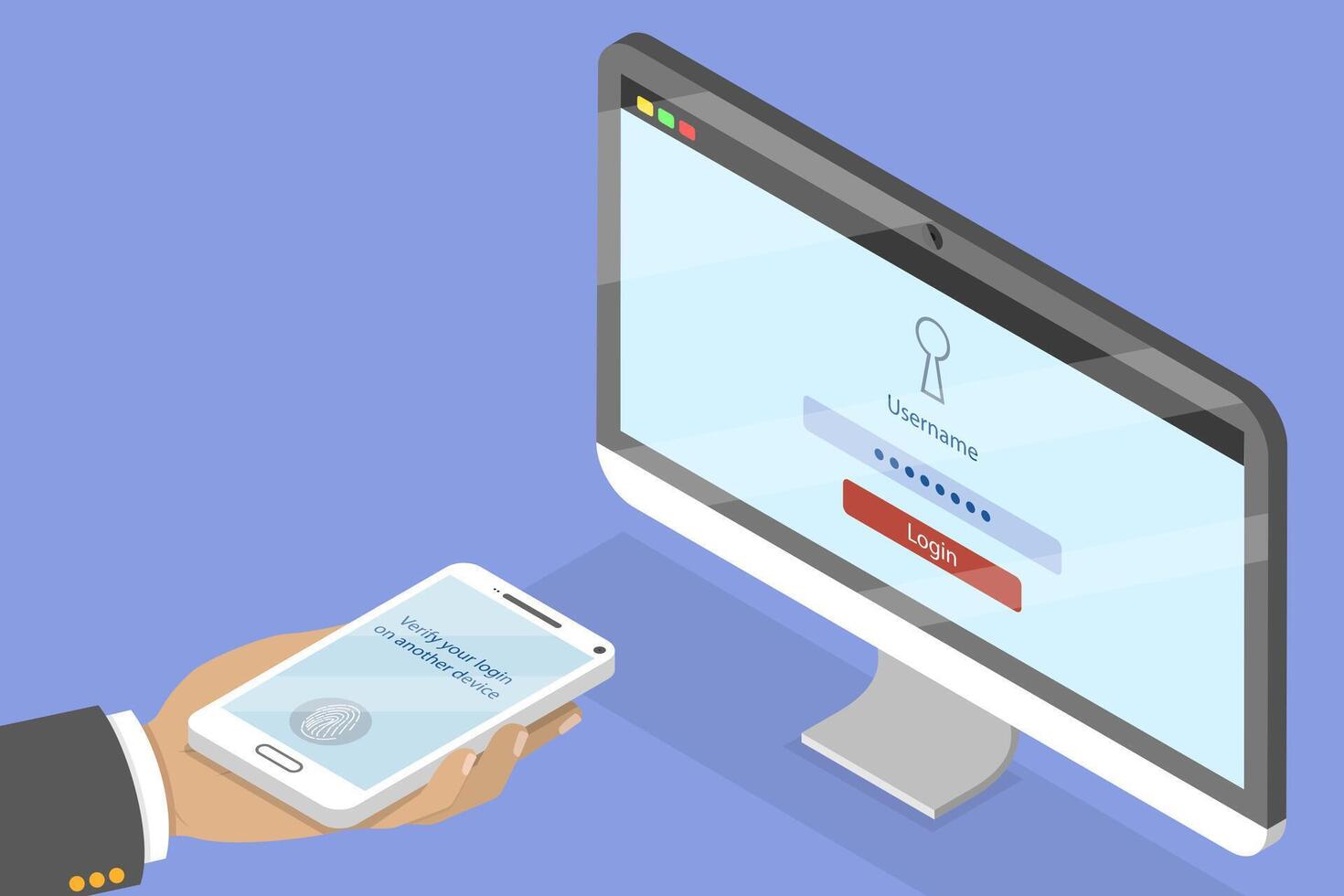 3D Isometric Flat Conceptual Illustration of Two Steps Authentication, Verification by Smartphone vector