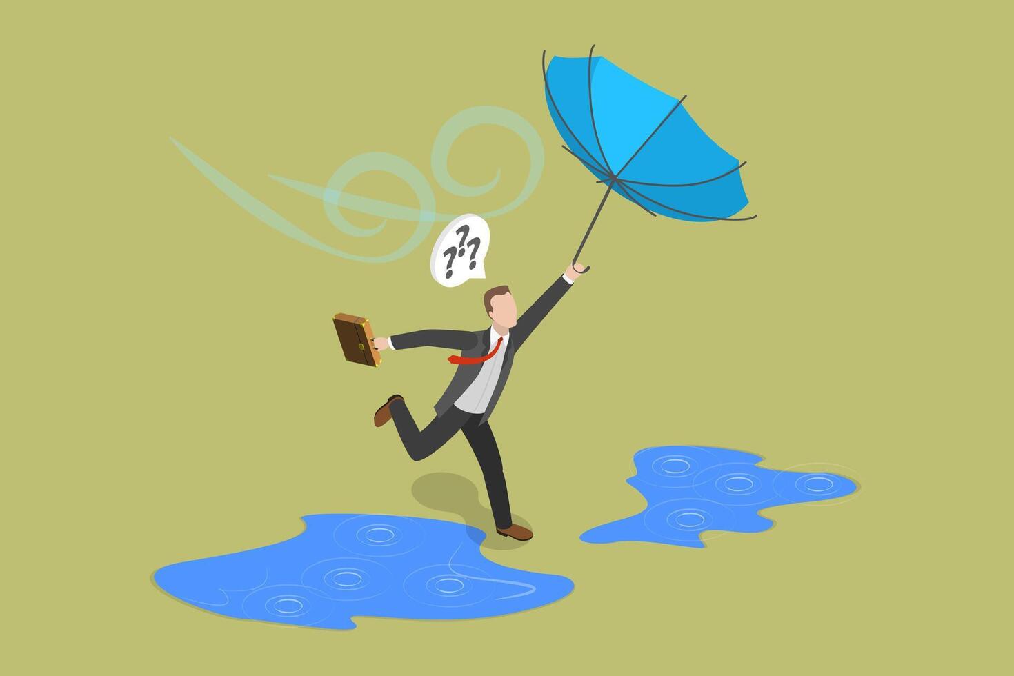 3D Isometric Flat Conceptual Illustration of Obstacle In Economic Crisis, Business Difficulty vector