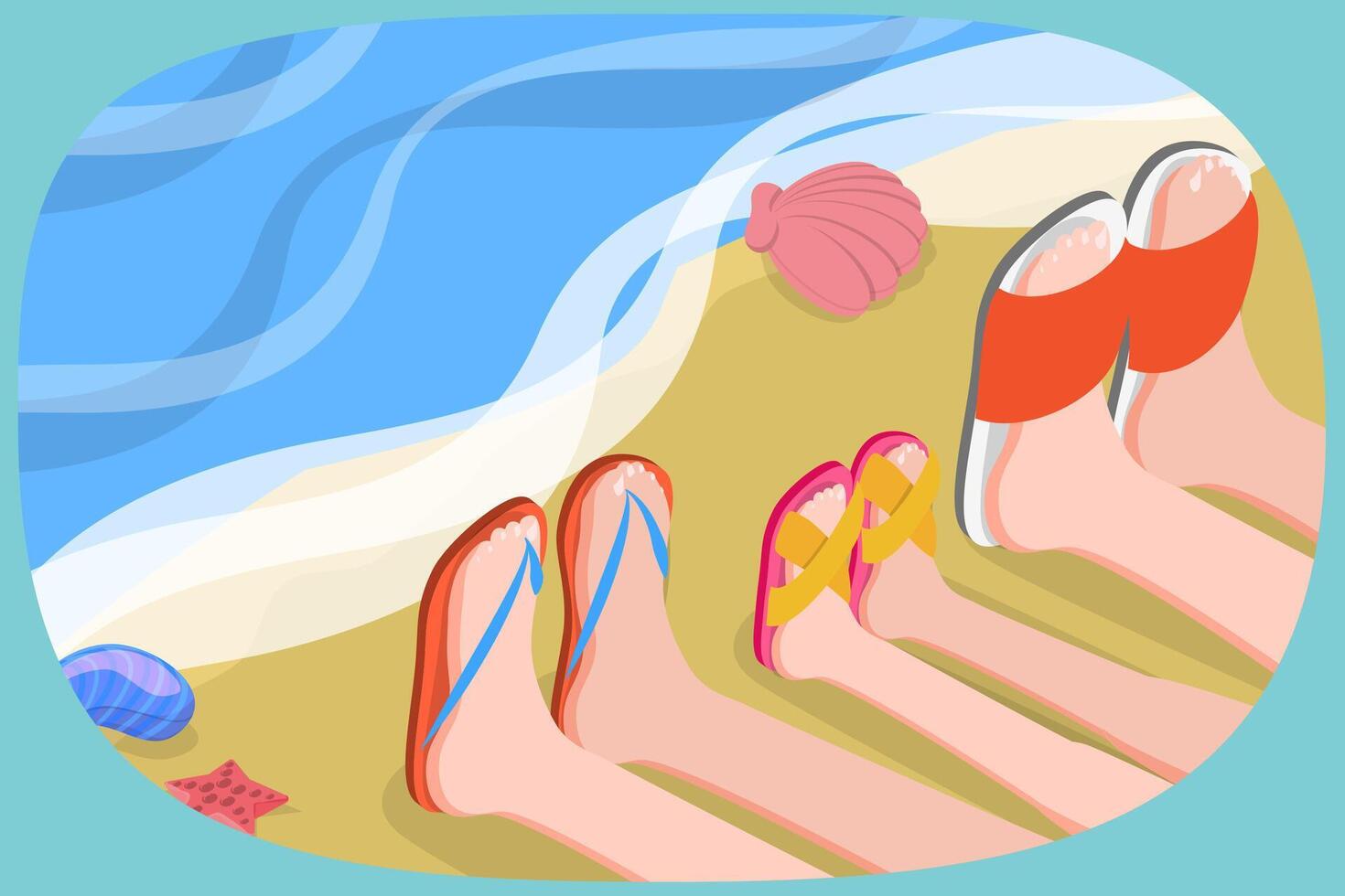 3D Isometric Flat Icon of Beach View, Summer Vacation vector