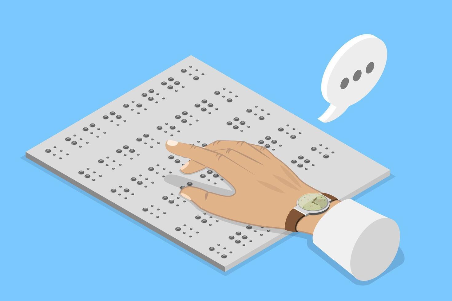 3D Isometric Flat Conceptual Illustration of Braille Language, Letters for Blind People vector