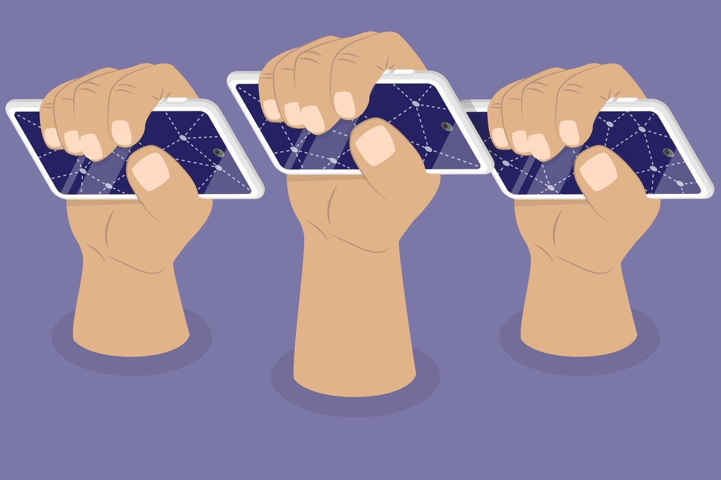 3D Isometric Flat Conceptual Illustration of Digital Revolution, Online Protest vector