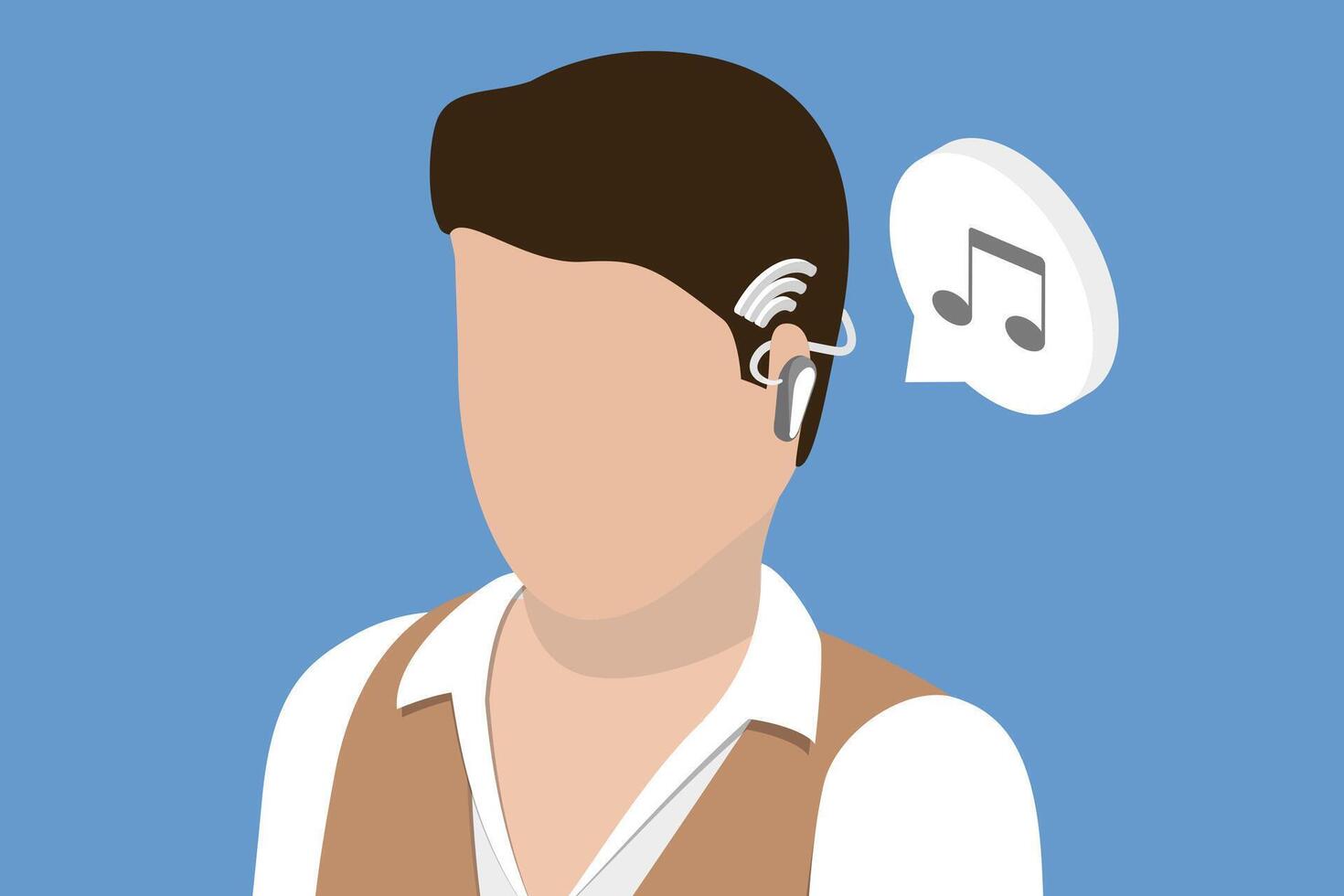 3D Isometric Flat Conceptual Illustration of Bone Conduction Earphones, Open Ear Wireless Headphones vector