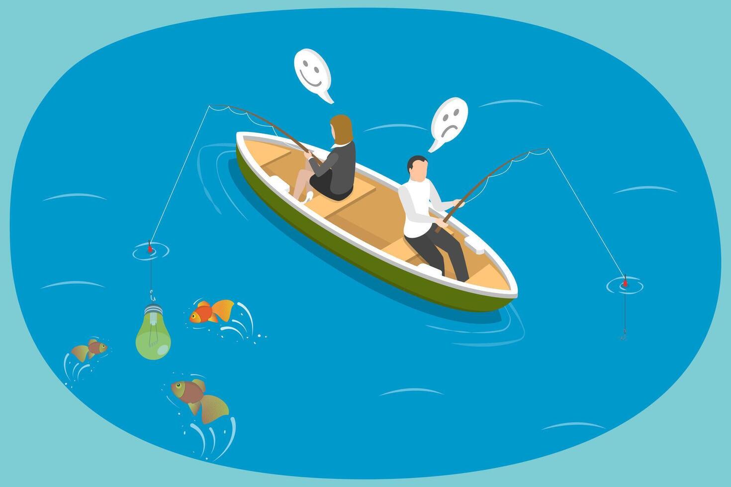 3D Isometric Flat Conceptual Illustration of Business Patience, Waiting for Luck vector