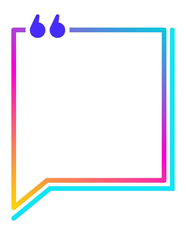 Gradient quote box with quotation marks waiting to be filled with inspiring and motivational messages, perfect for creating engaging social media content vector