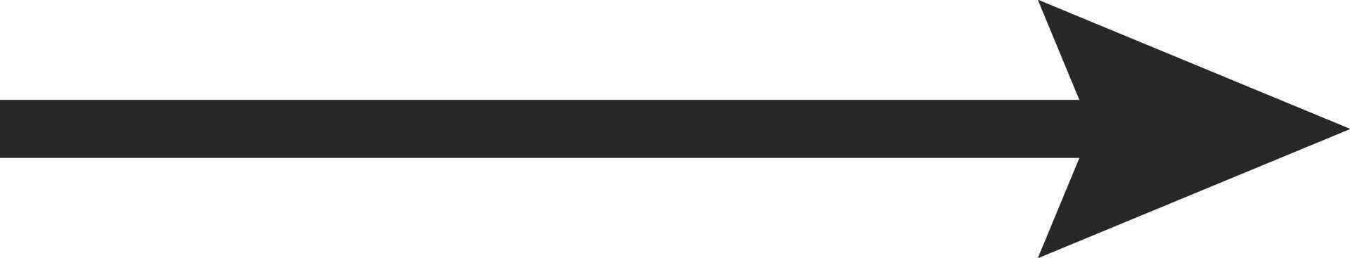 Long black arrow pointing right against a clean white background, representing direction, progress, and forward movement. Emphasizing growth, success, and achievement vector