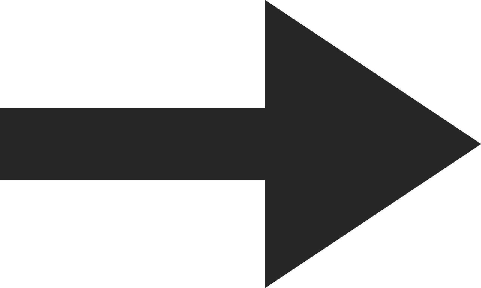 Black arrow pointing right on a clean white background, symbolizing direction, progress, and forward movement, conveying a sense of advancement and navigation toward the future vector
