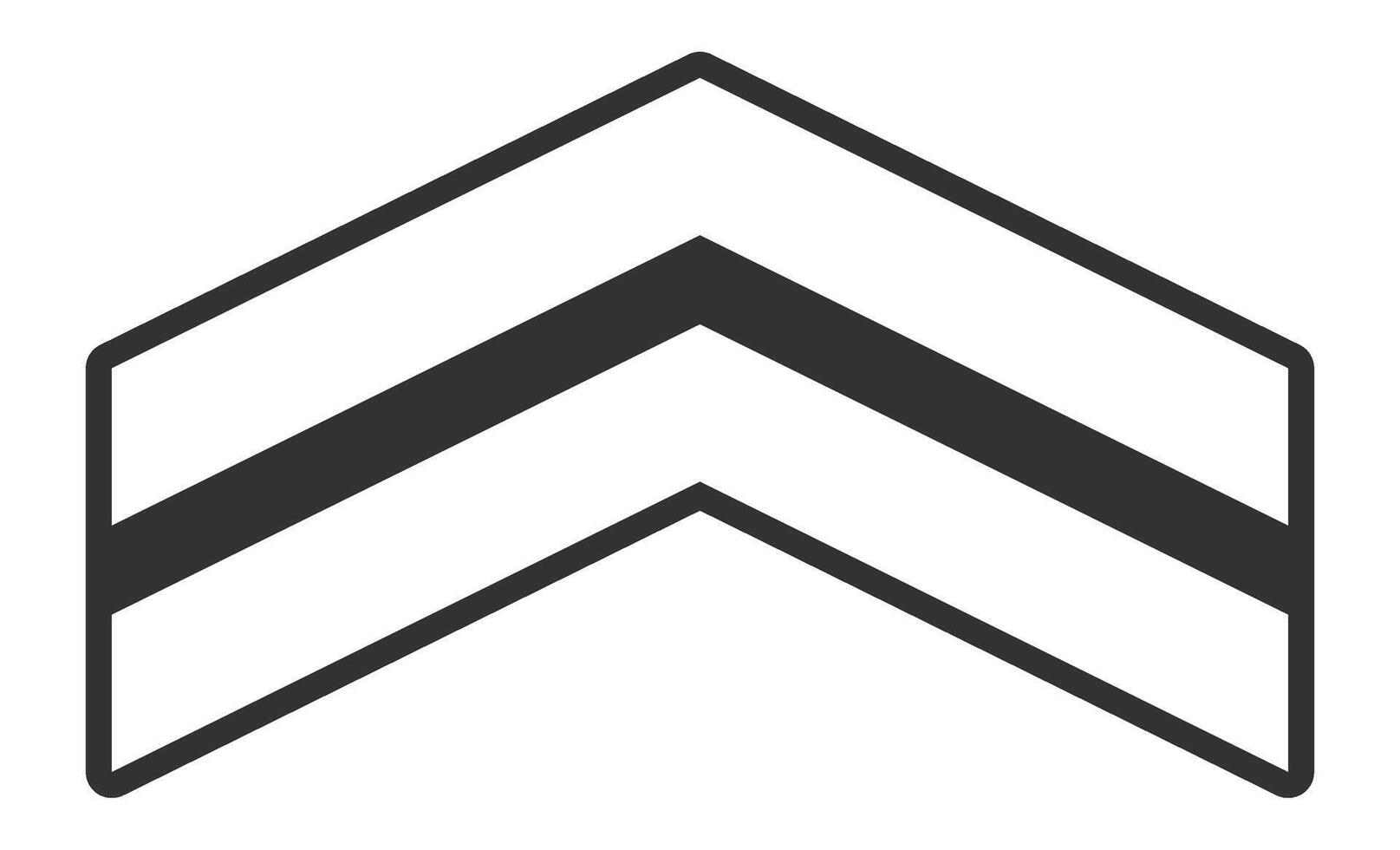 Two black and white upward chevrons forming an arrow pointing upward, representing themes of progress, growth, and a positive trend in various fields like business and finance vector
