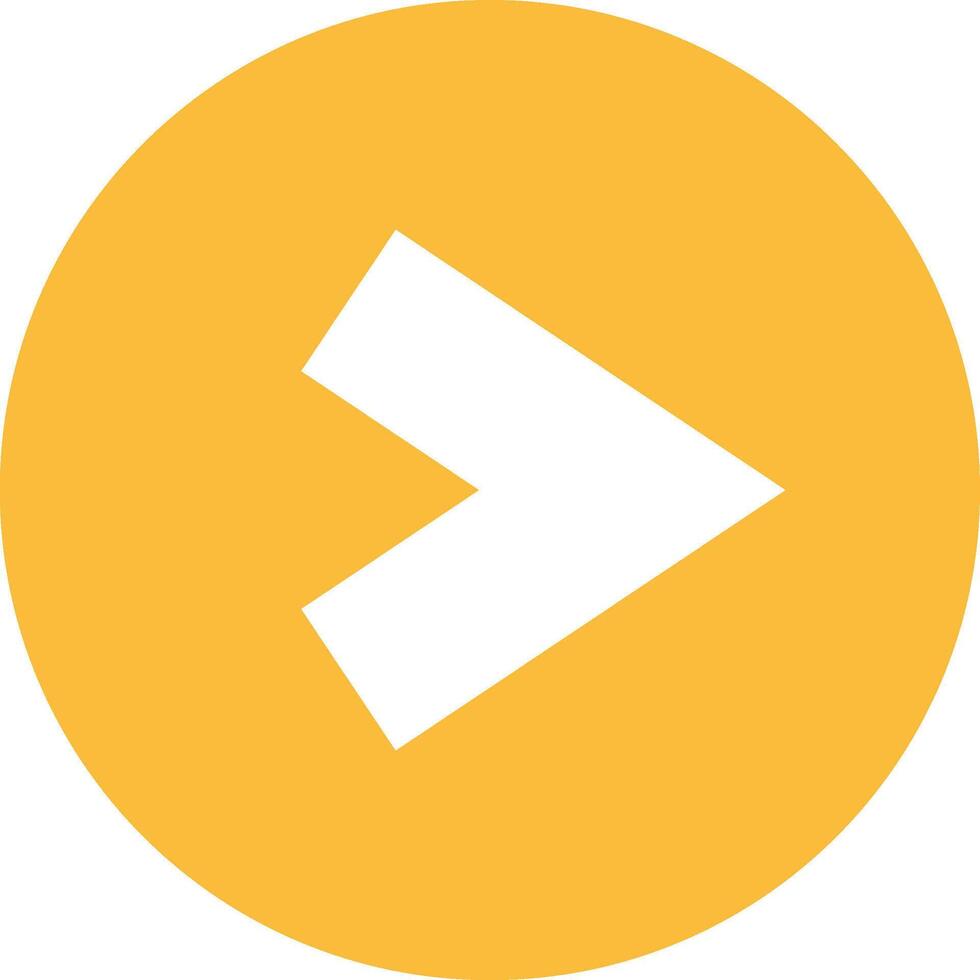 Simple and minimalist graphic of a white arrow pointing to the right, set against a bright yellow circular background, conveying direction, progress, and forward movement vector