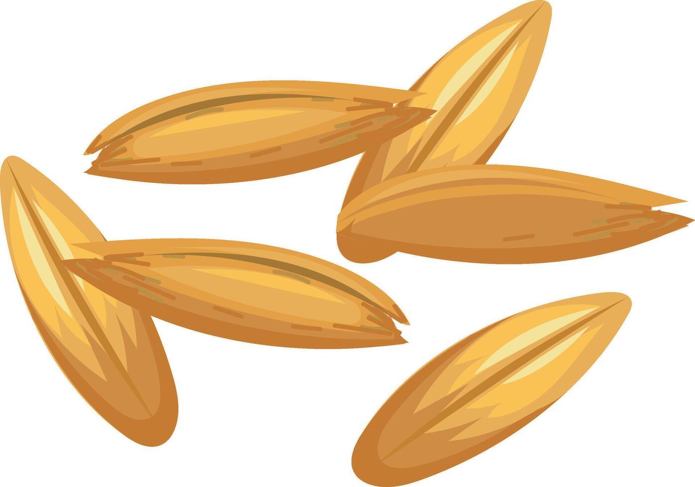 Oat grains falling and rotating on a white background, creating a dynamic and appetizing visual suitable for food and agriculture related projects vector