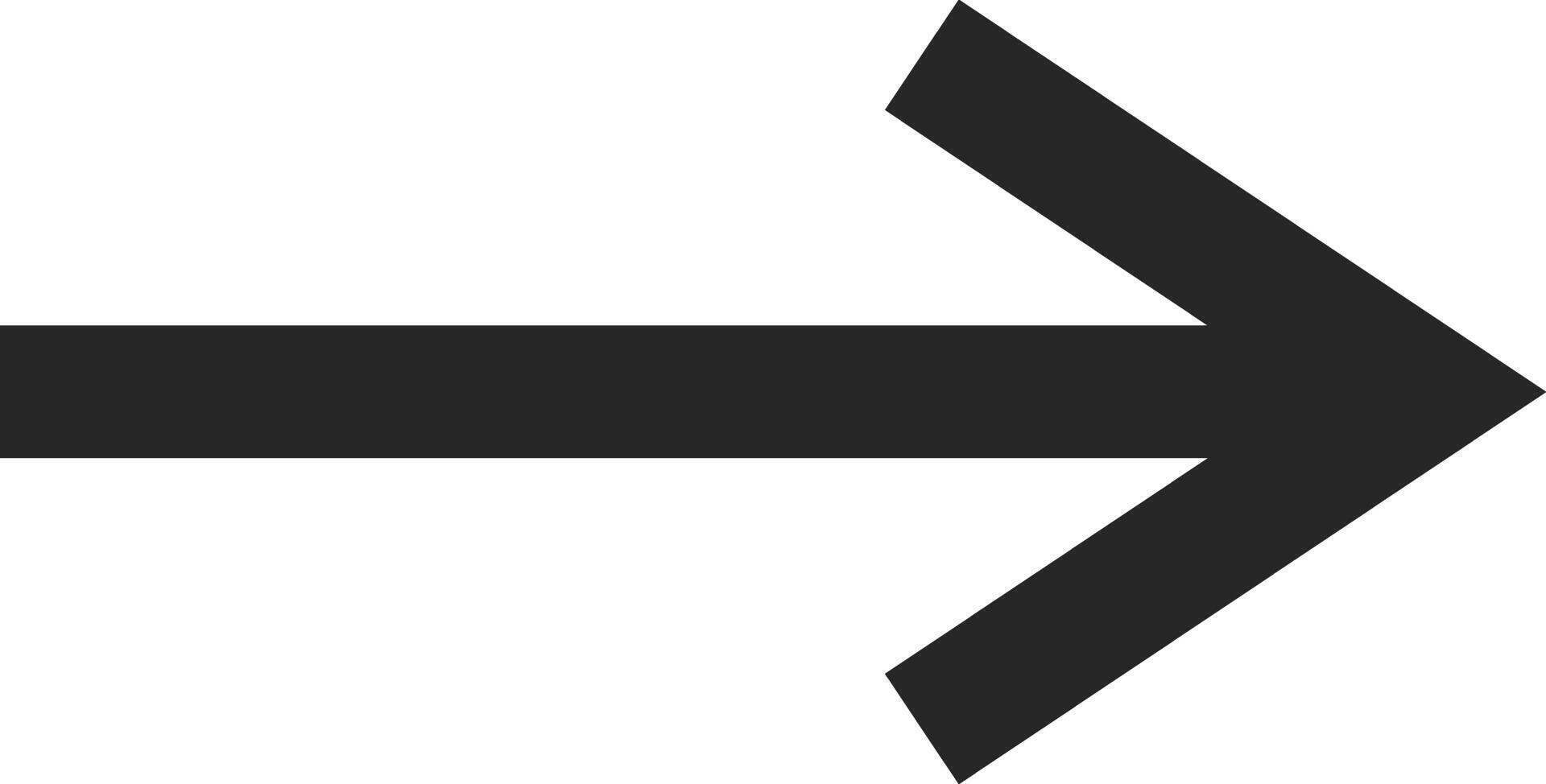 Black arrow pointing right on a clean white background, symbolizing direction and guidance while representing progress, navigation, and forward movement in a minimalistic design vector