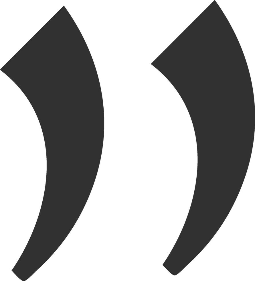 Opening double quotes punctuation mark isolated on a clean white background, representing citations or direct speech in written language, emphasizing dialogue and expression vector
