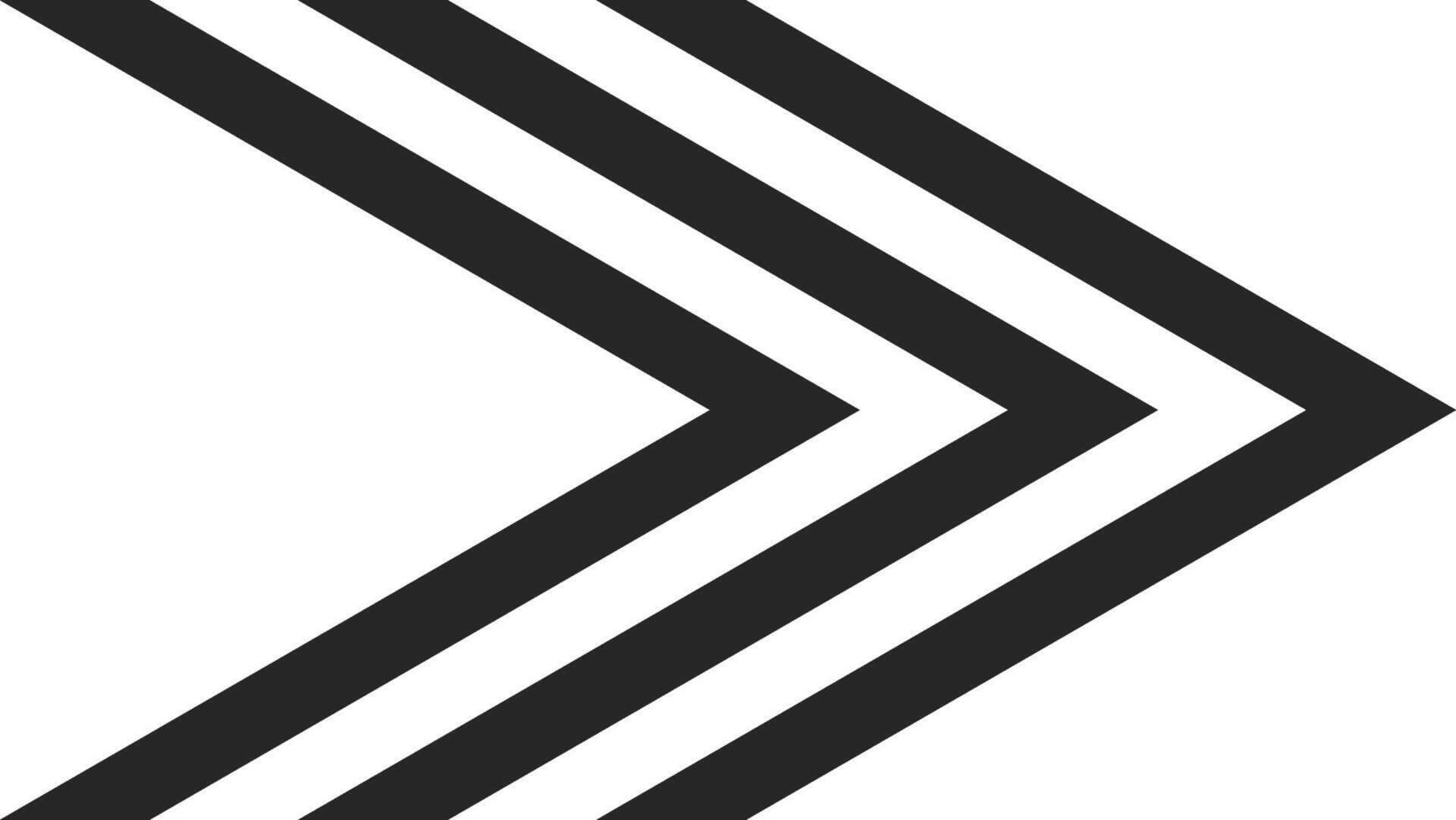Three black arrows are pointing to the right on a white background, creating a dynamic visual representation of forward momentum, progress, and direction vector