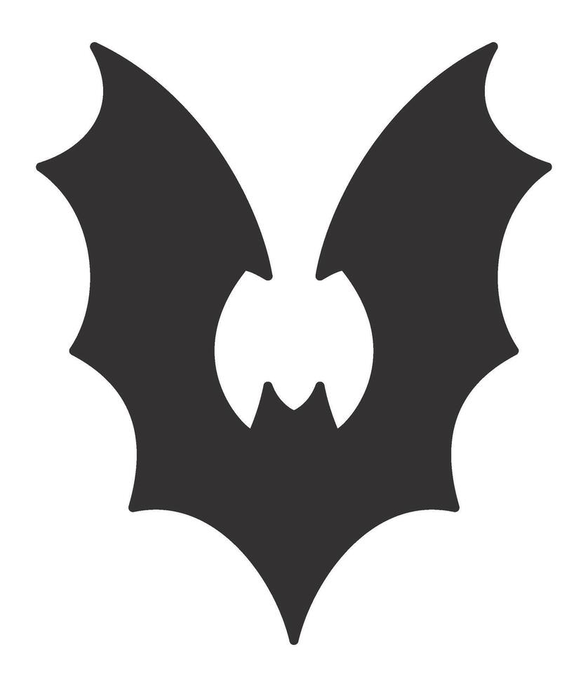 Dark gray bat silhouette spreading its wings, creating a spooky and mysterious atmosphere, ideal for Halloween projects or any design needing a touch of darkness vector