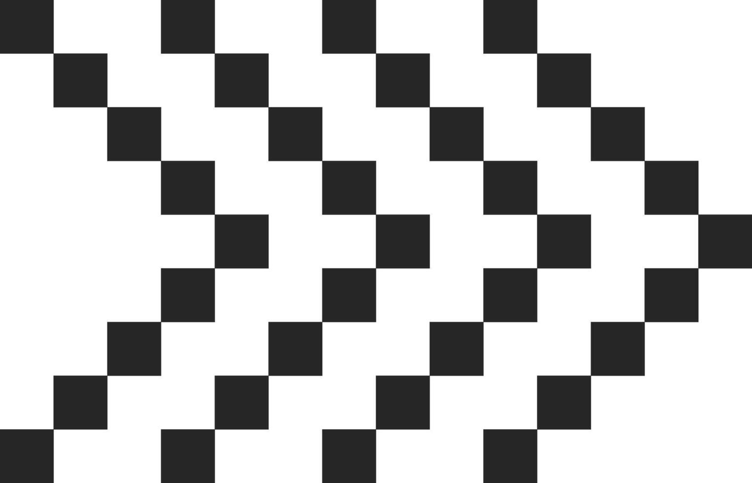 Pixelated arrow pointing to the right, created with alternating black and white squares arranged diagonally, symbolizing direction, movement, or progress in a digital or pixel art style vector