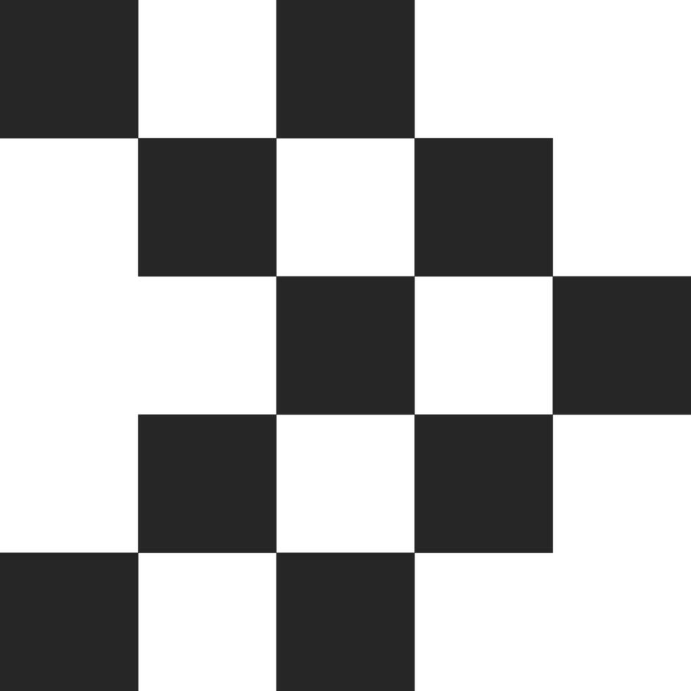 Checkered pattern forming an arrow pointing to the right over a white background, ideal for concepts such as direction, choice and decision making vector