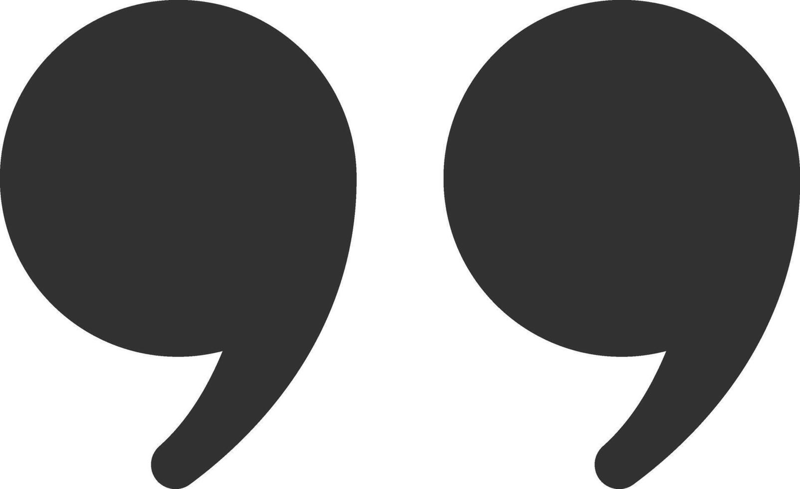 Minimalist illustration featuring starting and ending double quotes, effectively symbolizing cited text or direct quotes, ideal for various writing and communication contexts vector