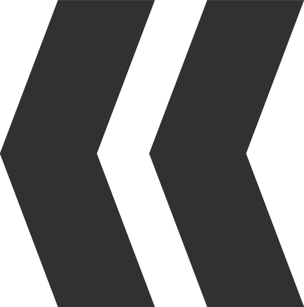 Two thick arrows pointing to the left, creating a simple and recognizable rewind or previous symbol, ideal for user interfaces and navigation vector
