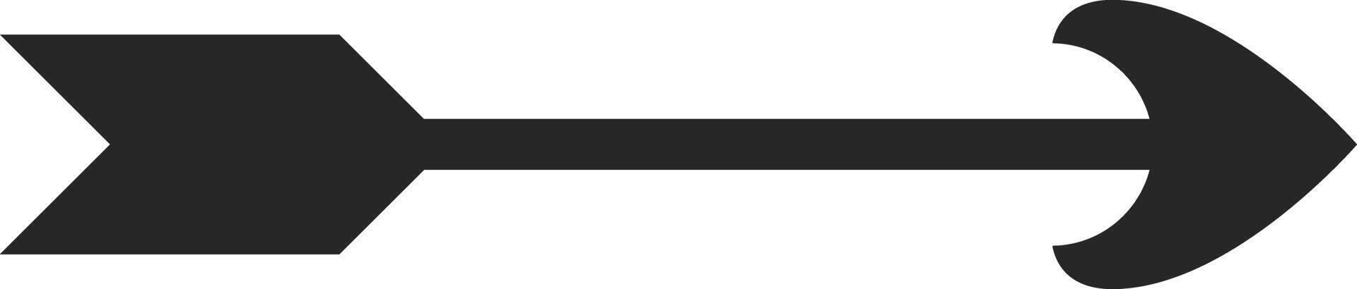 Simple black arrow pointing right with a gap in the arrowhead, symbolizing continuous movement, progress, or a process that is still ongoing vector
