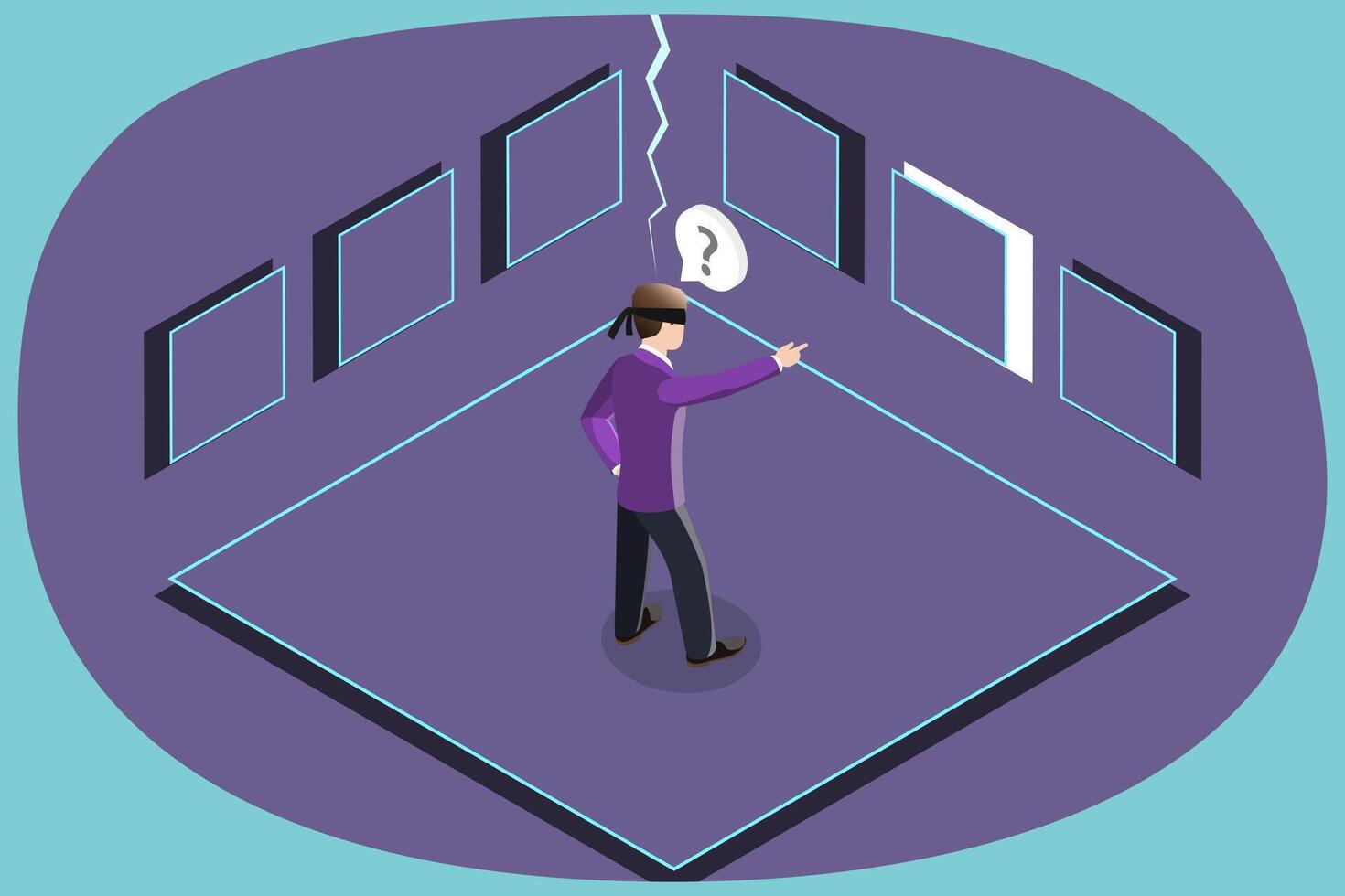 3D Isometric Flat Conceptual Illustration of Intuition, Future Vision vector