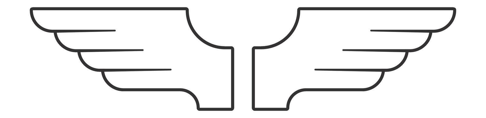 Minimalist line art illustrating a pair of wings, representing themes of freedom, travel, and aspiration, perfect for logos and various graphic design projects vector