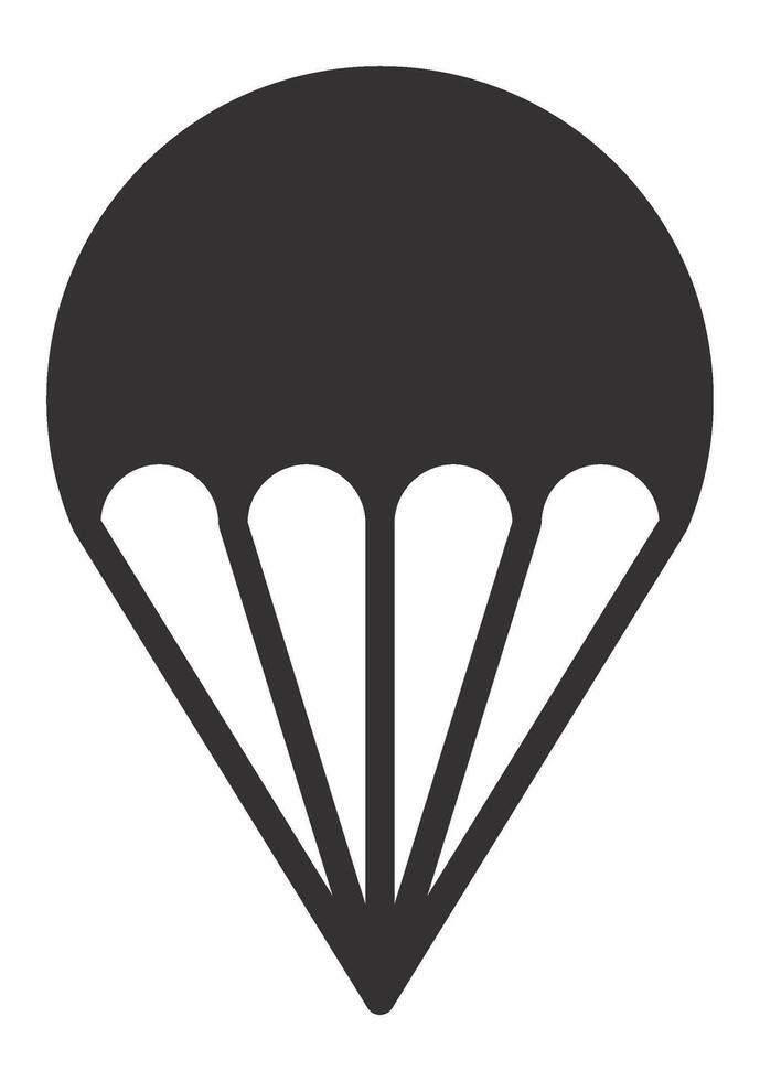 Parachute slowly descending to the ground representing safety, rescue, emergency and extreme sports, perfect illustration for websites and mobile apps vector