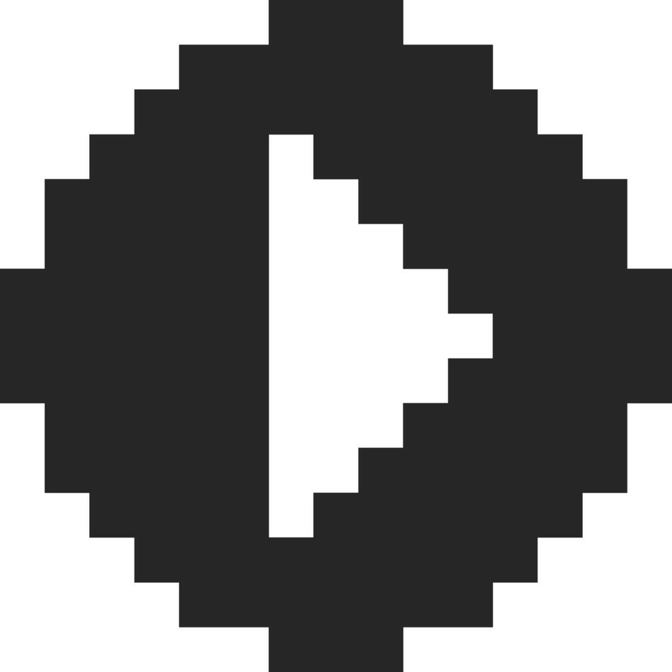 Medium volume level is represented by pixelated speaker icon with white and dark gray parts forming a simple geometric shape on a white background vector