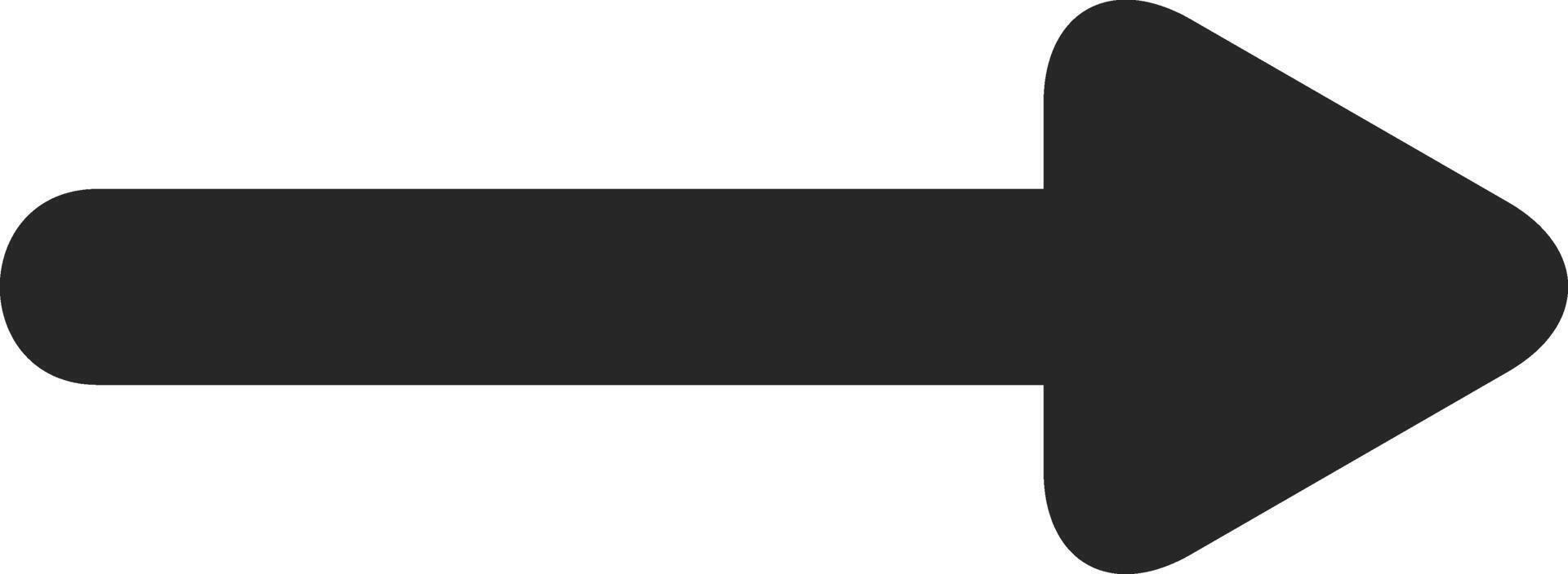 Simple black arrow pointing to the right, ideal for indicating direction, progress, or movement in presentations, websites, or graphic designs vector