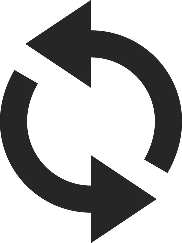 Two arrows forming a circle, symbolizing a continuous loop, ideal for representing concepts like loading, buffering, syncing, or a repeating process vector