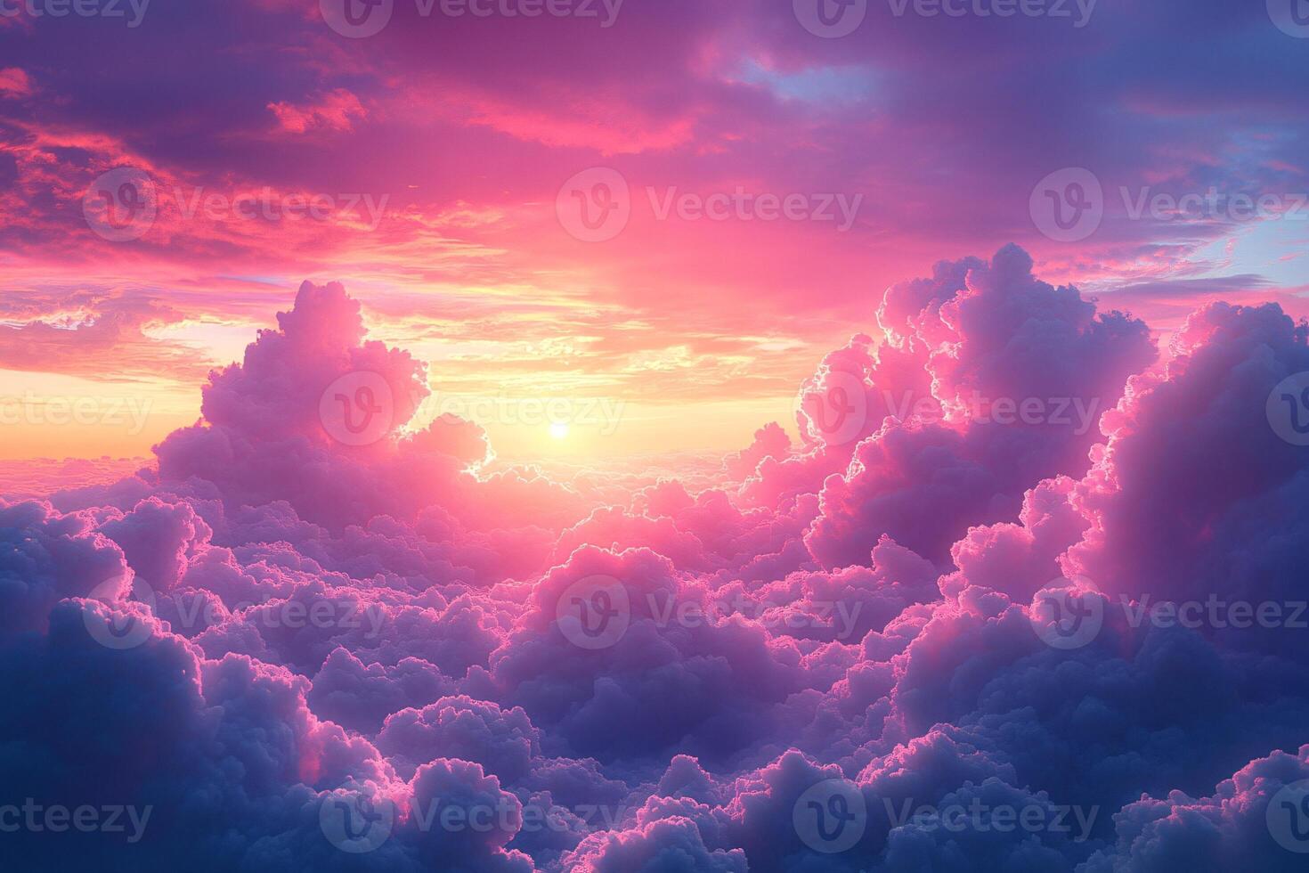 Ethereal dusk sky with purple and pink hues. Perfect for serene backgrounds, atmospheric designs, or pastel-themed creative projects. Space for text, dreamy feel. photo