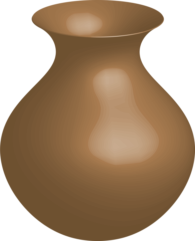 Brown Ceramic Vase Displaying Elegant Smooth Surface and Rounded Design png