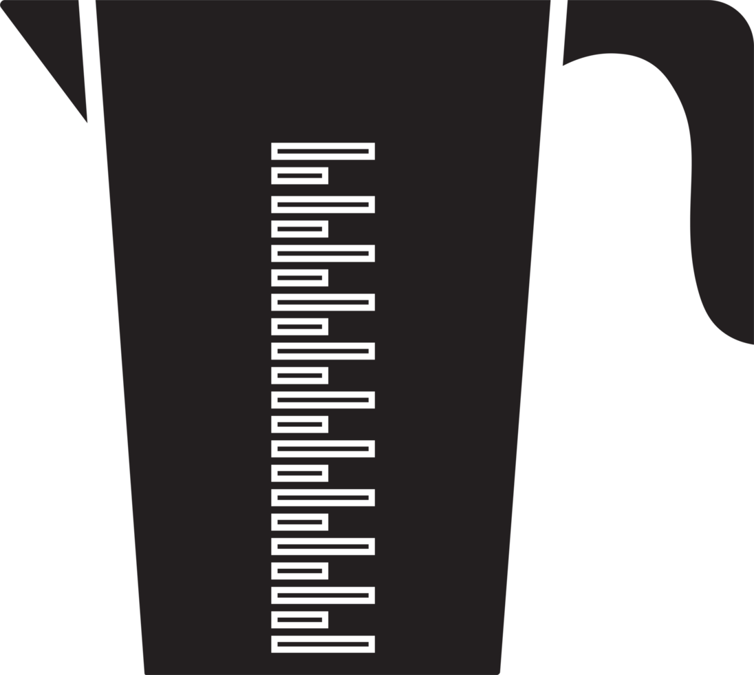 Black Measuring Jug Icon With Scale Marker png