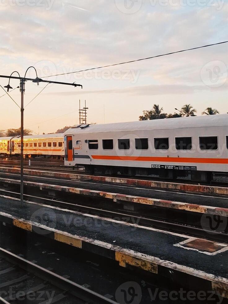 Railway Scene at Golden Hour photo