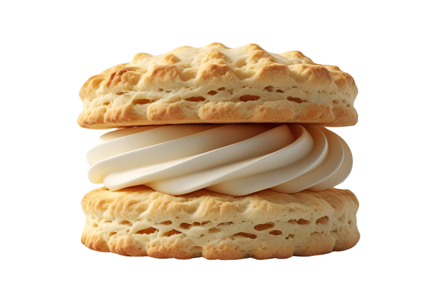 Fluffy buttery biscuit deliciously golden, ideal for breakfast or snacks. png
