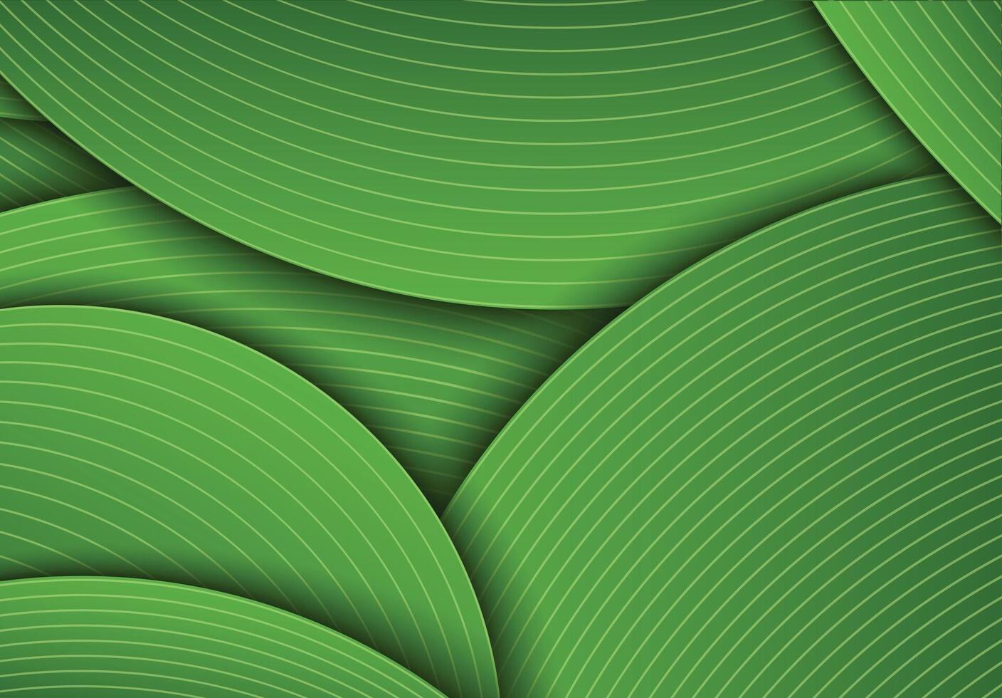 Green Background with aesthetic stacked and shaded layers vector
