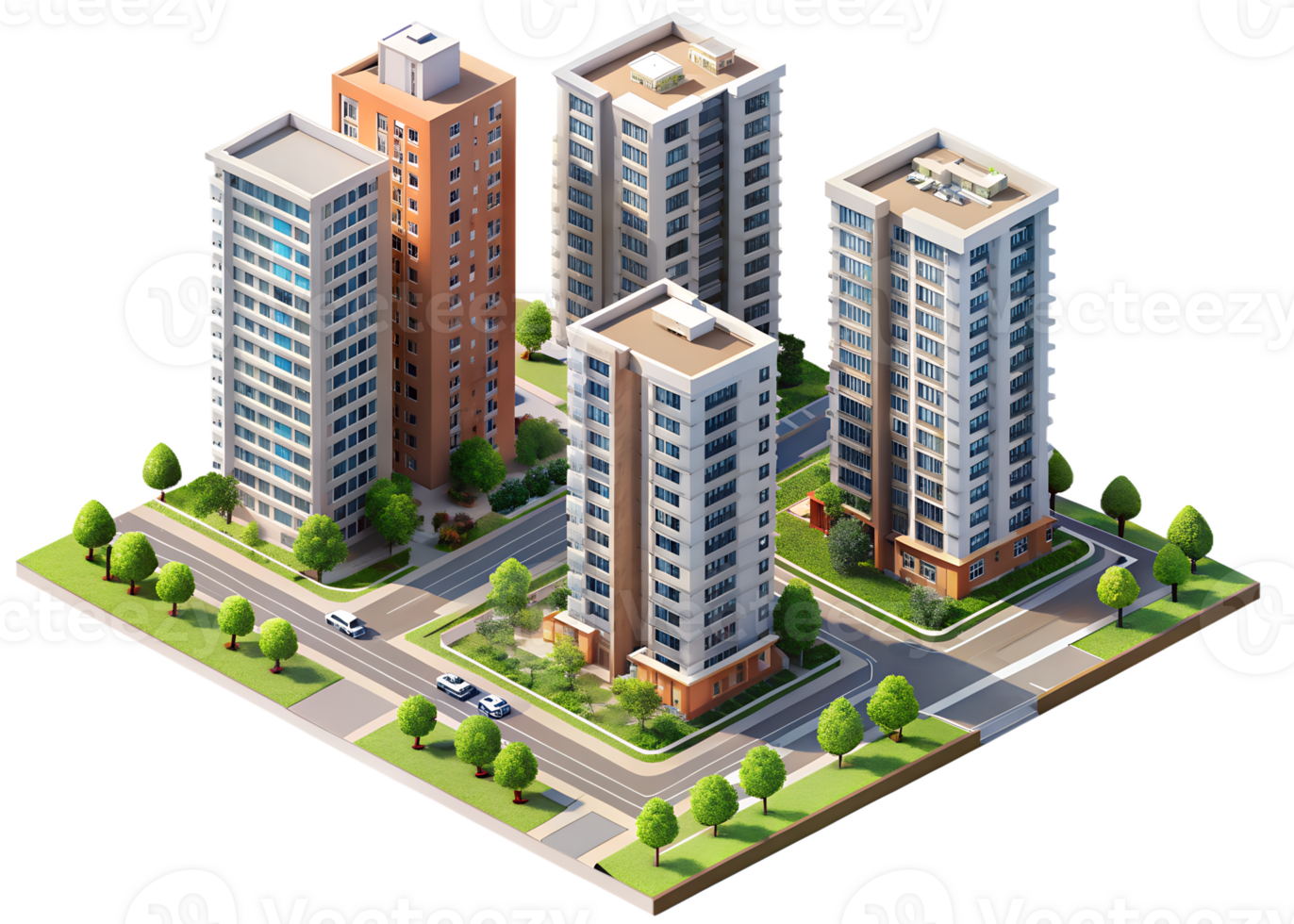 City builder art isometric png
