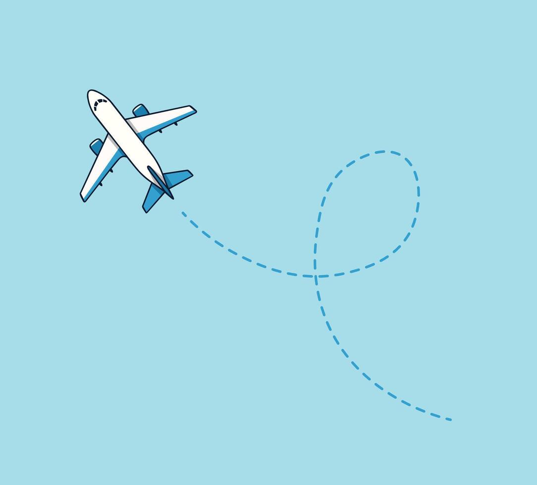 A plane flying with a line going across it vector