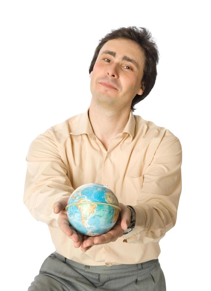 World as a gift, white background photo