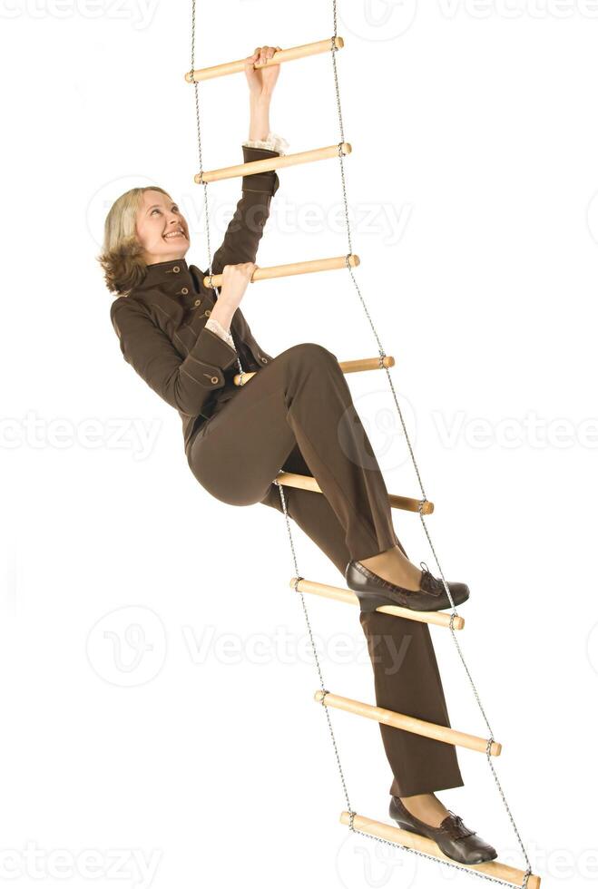Career ladder over white photo