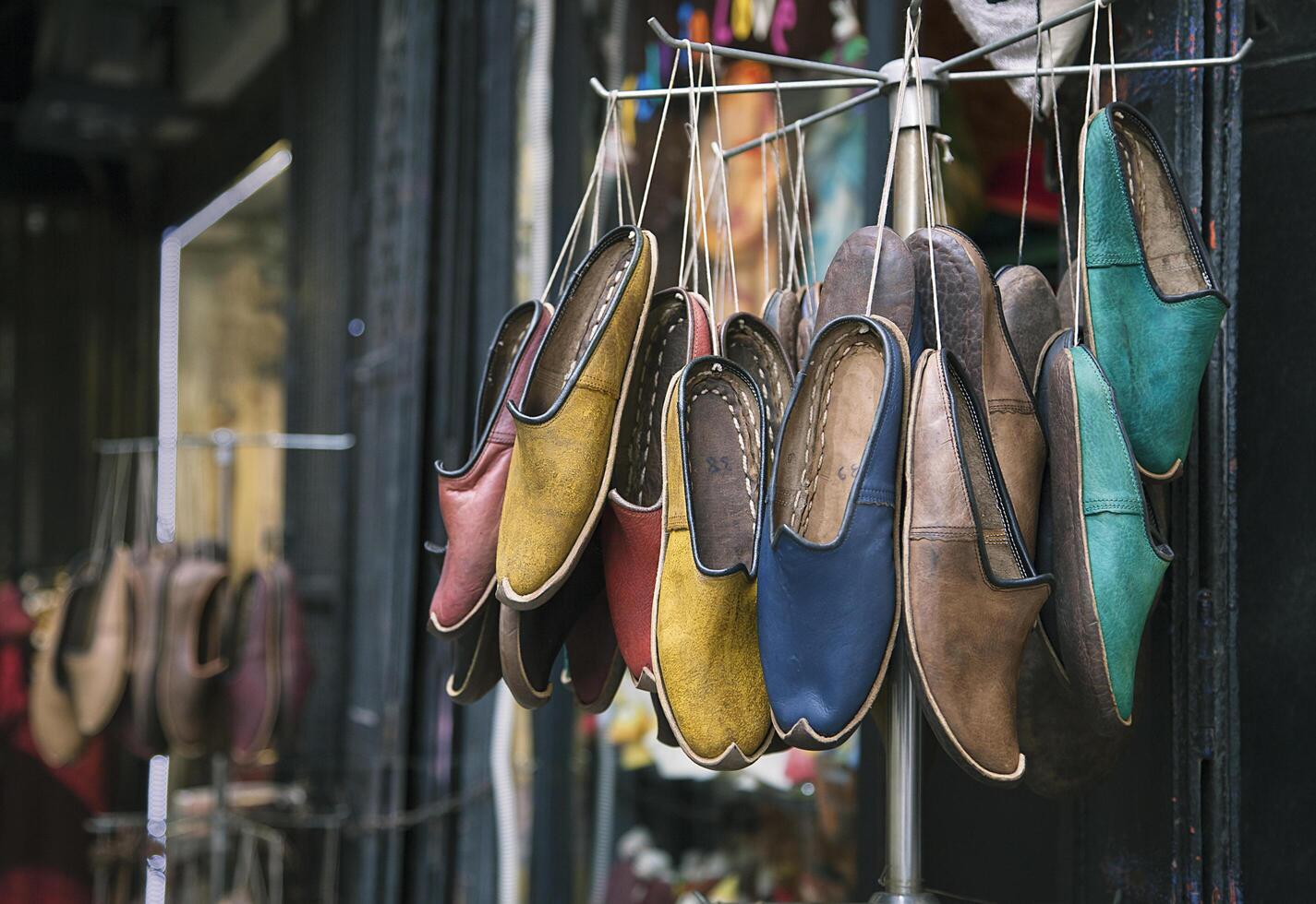 Traditional turkish shoes close up photo