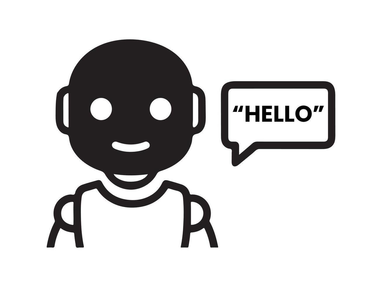 Friendly robot says hello, customer service concepts. vector
